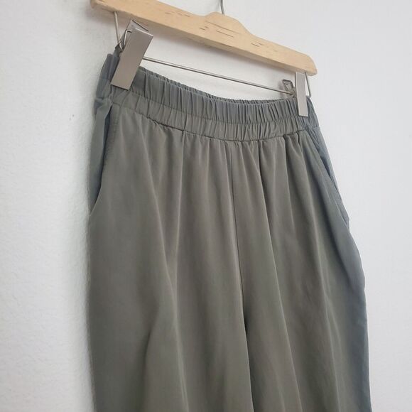 Zara Jogger Pants Small Green Comfy Woven Pull On Casual Lounge Athleisure - Picture 4 of 10